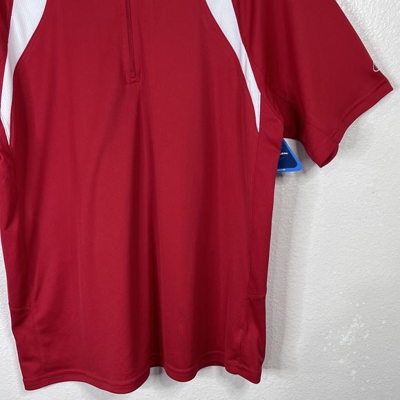 Champion Double Dry Red 1/4 Zip Pullover Golf Polo Shirt Size: M NWT - Picture 3 of 7